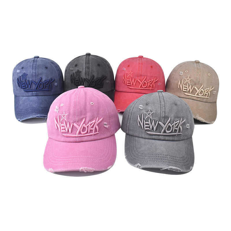 Men's Distressed Casual Embroidered Cap Bowlift