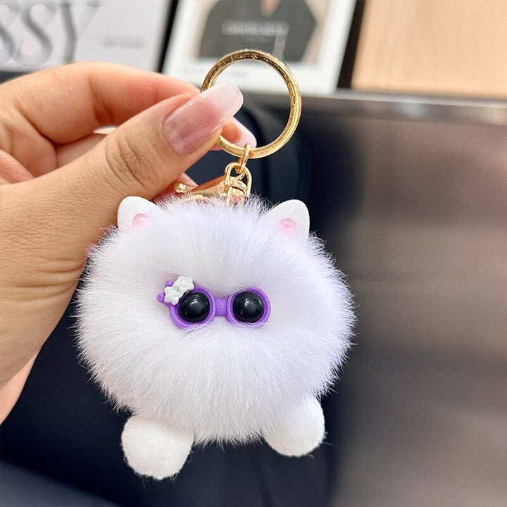 Furry Cat Plush Keychain Bowlift