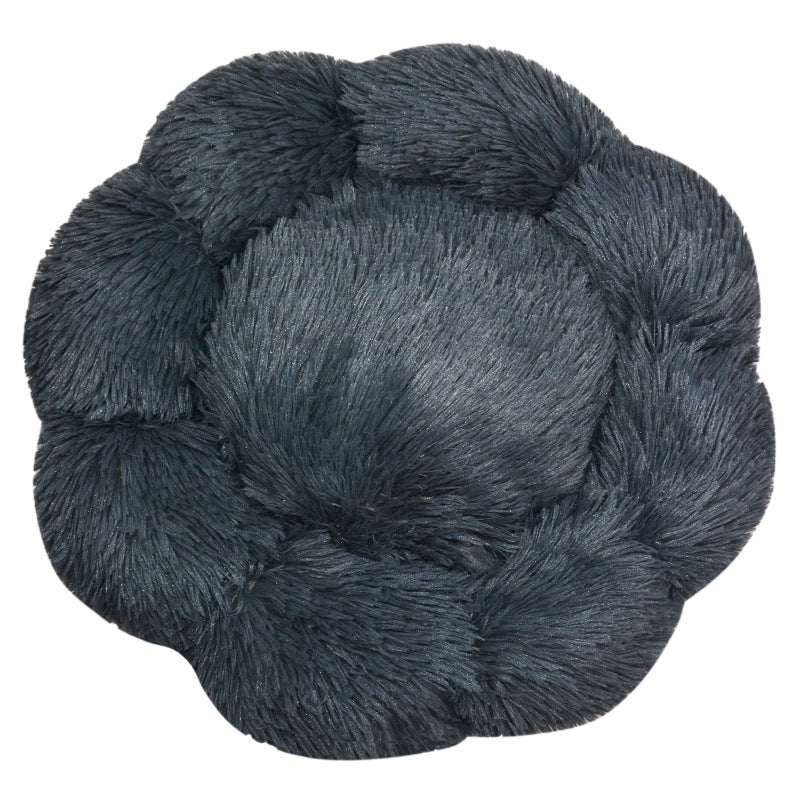 Flower-Shaped Plush Dog Bed