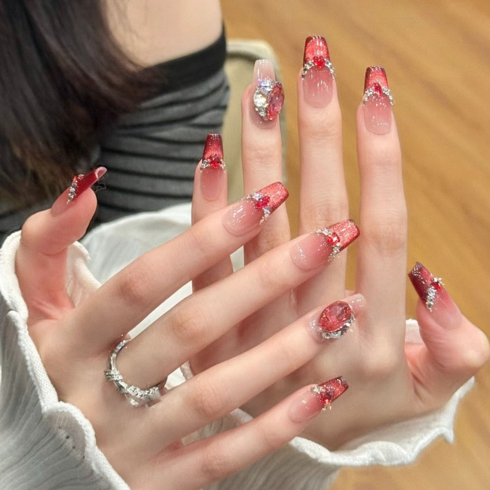 Elegant Press-On Nail Set with Glossy Finish Bowlift