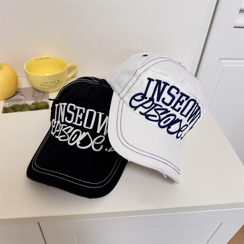 Men's Distressed Casual Graphic Baseball Cap Bowlift