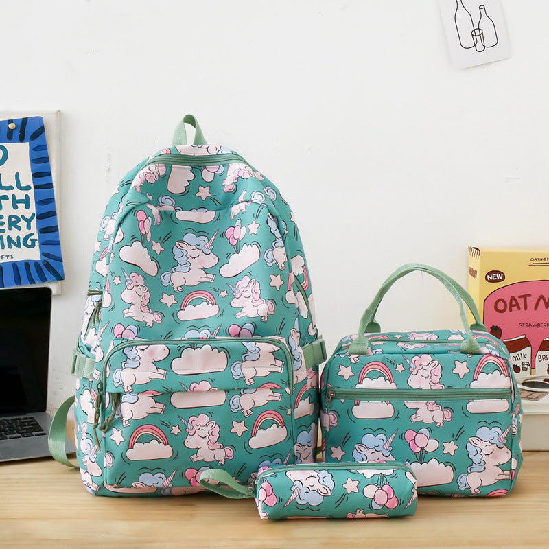 Backpack set with colorful unicorn motif Bowlift