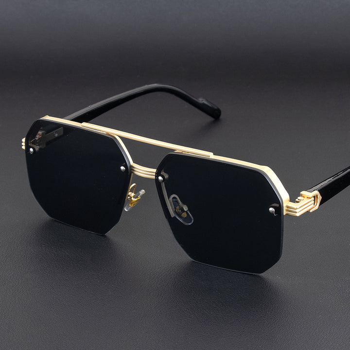 Geometric Metal Frame Sunglasses Bowlift
