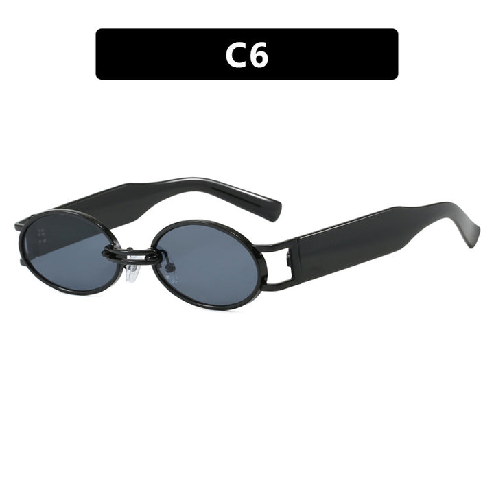 Women oval-shaped sunglasses with golden accents and stylish frame Bowlift