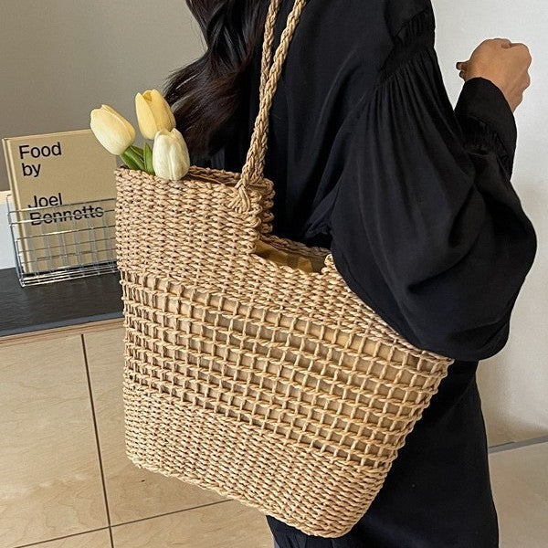 Braided shopping bag with structured design Bowlift