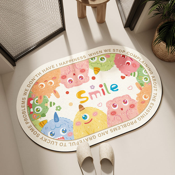 Floral-Themed Absorbent Bath Mat Bowlift