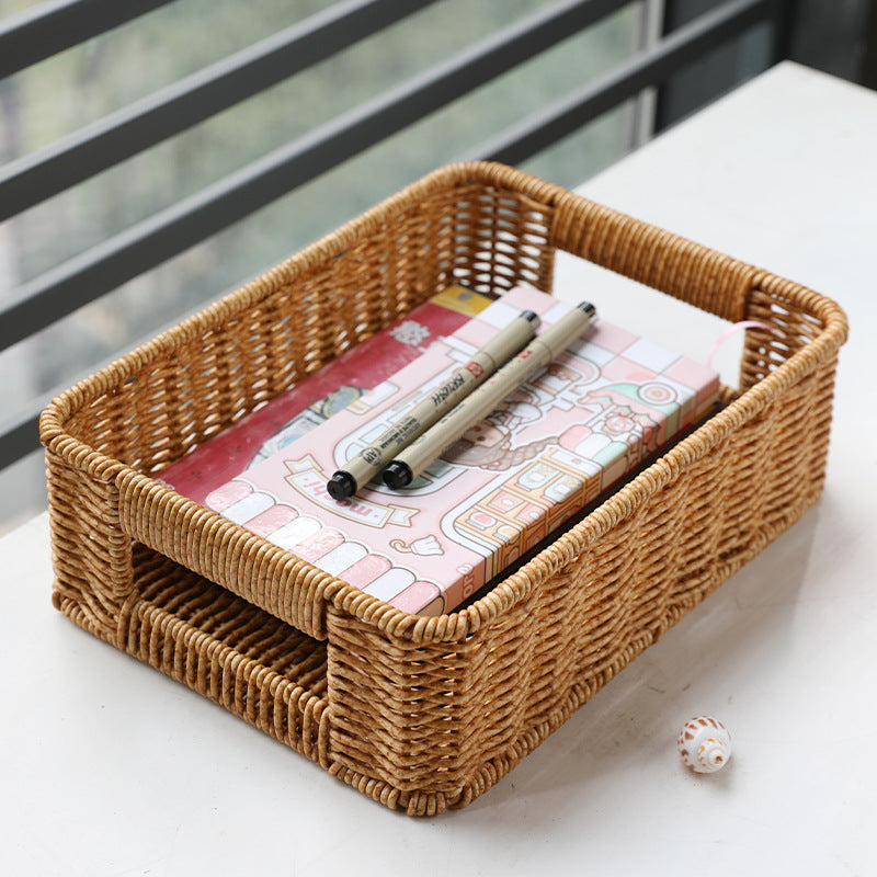 Handwoven Rustic Storage Tray Bowlift