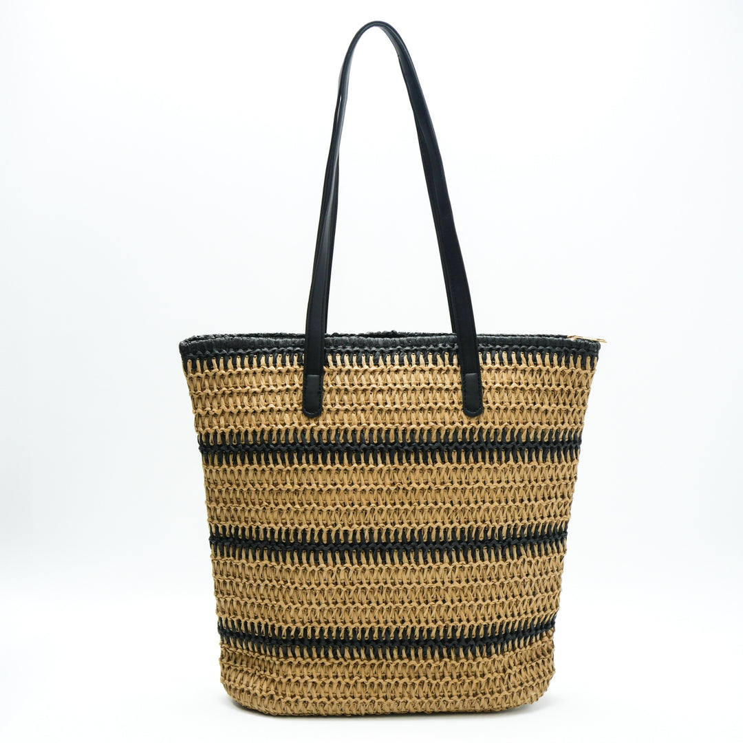 Handmade beach bag with striking leather handles Bowlift