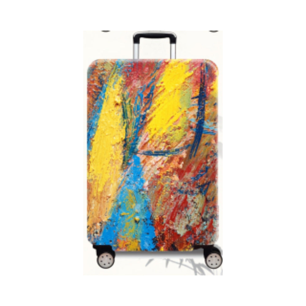 Women's Hard Shell Suitcase with Modern Expressionist Art Design Bowlift