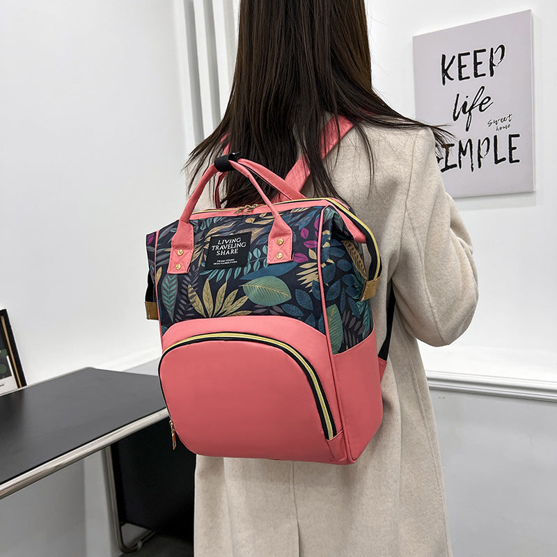 Floral Print Multi-Functional Backpack Bowlift