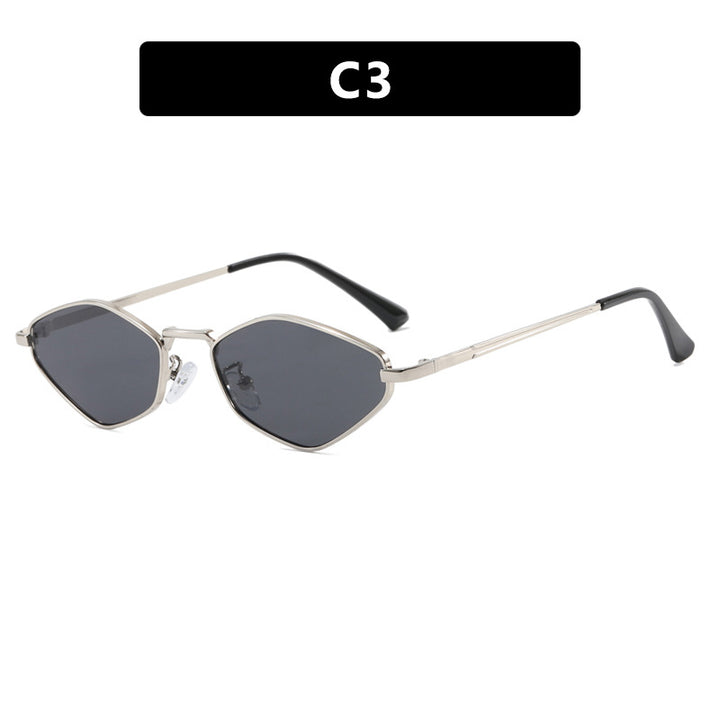 Women's geometric sunglasses with fine metal frame and UV protection Bowlift