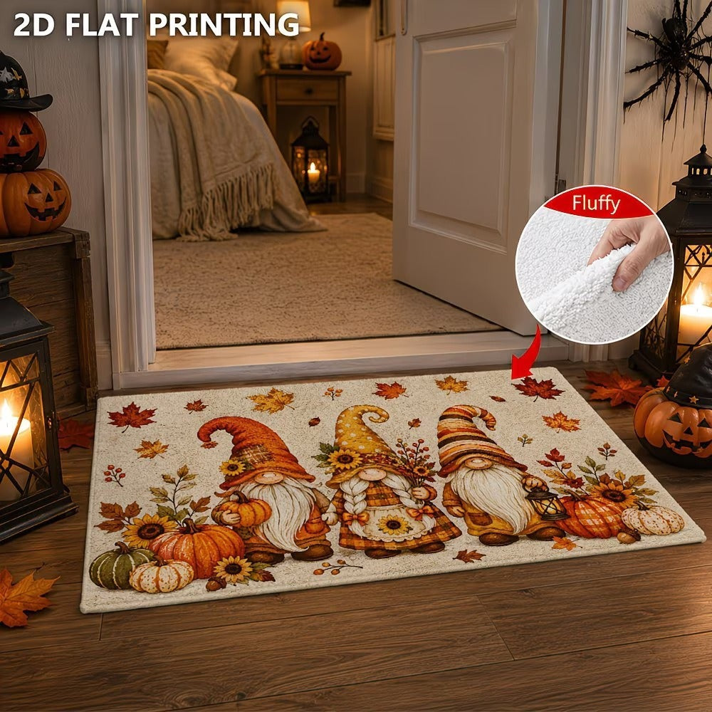 Autumn-Themed Plush Decorative Mat Bowlift