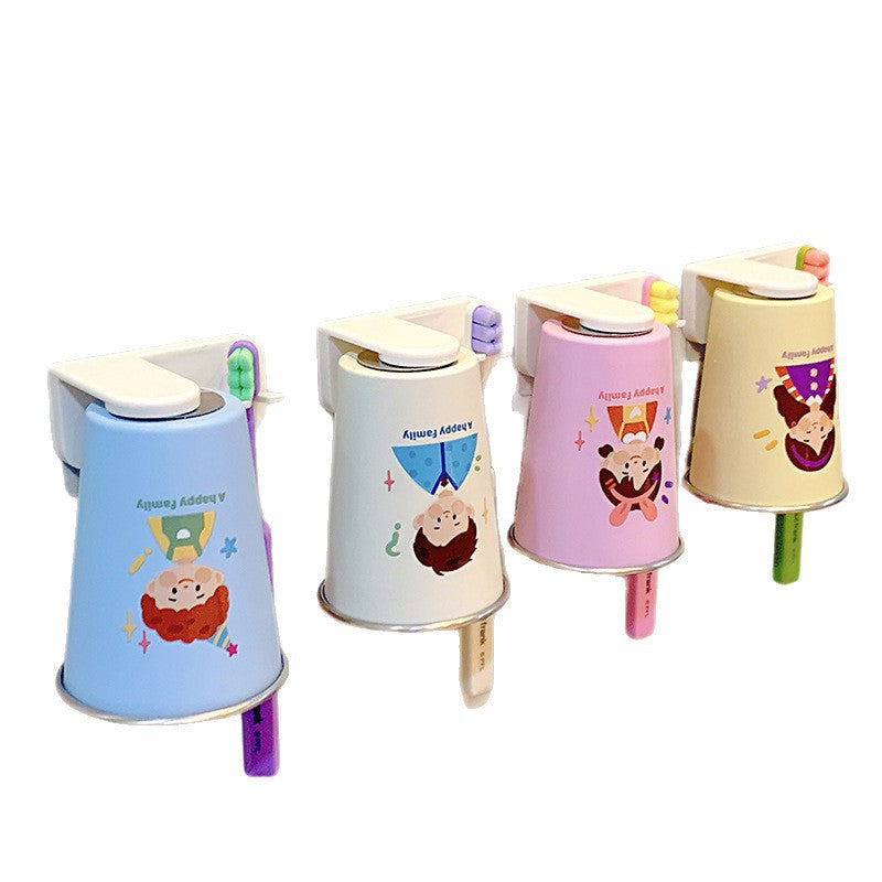 Wall-mounted toothbrush holder with playful animal design Bowlift