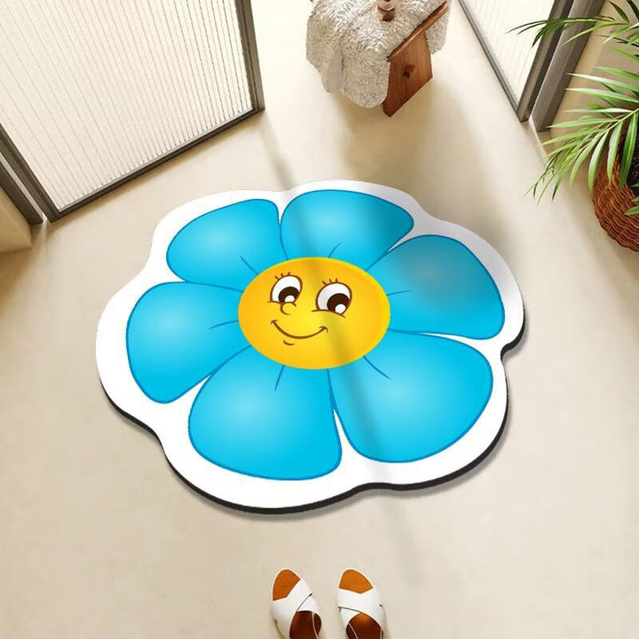 Cheerful Floral Decorative Area Rug Bowlift
