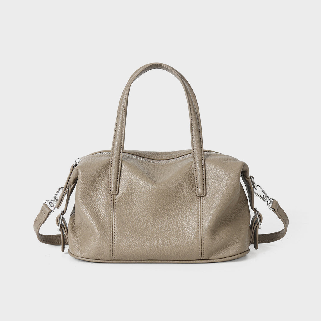 Structured Barrel Top-Handle Satchel with Removable Crossbody Strap