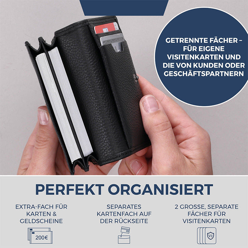 Sleek Textured Leather Wallet Bowlift