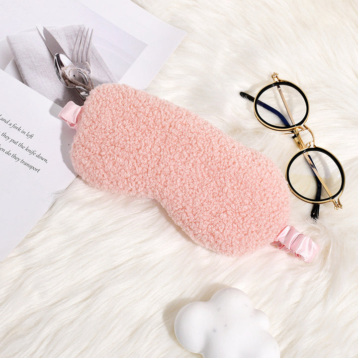 Women's cuddly thermo sleep mask made of teddy fleece with adjustable satin band Bowlift