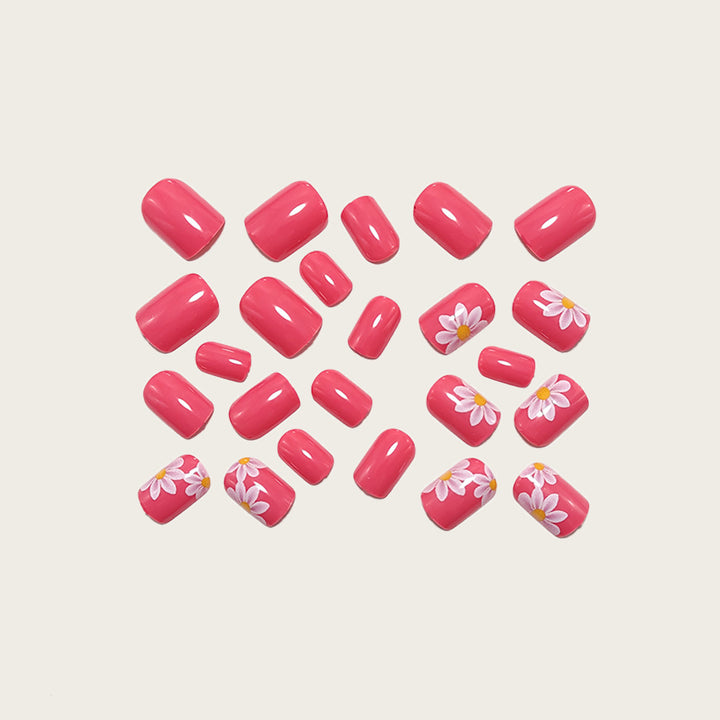 Fake nails with floral design and high-gloss finish Bowlift