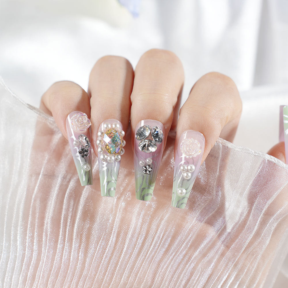 Premium Decorative Press-On Nail Art Set Bowlift