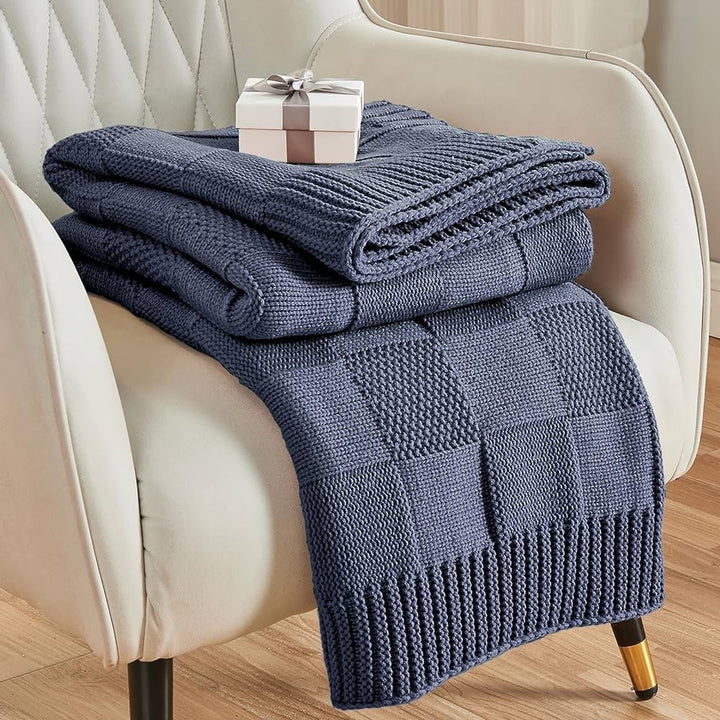 Textured Knit Throw Blanket Bowlift