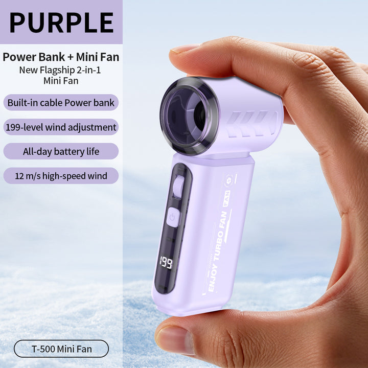 Women Portable Mini Fan with Power Bank Function Bowlift