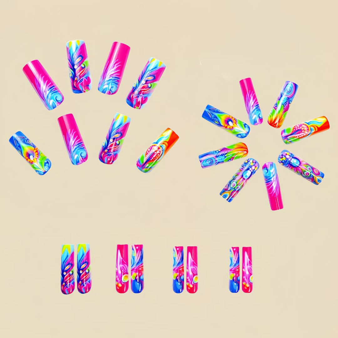 Nail art set with creative patterns and glitter Bowlift