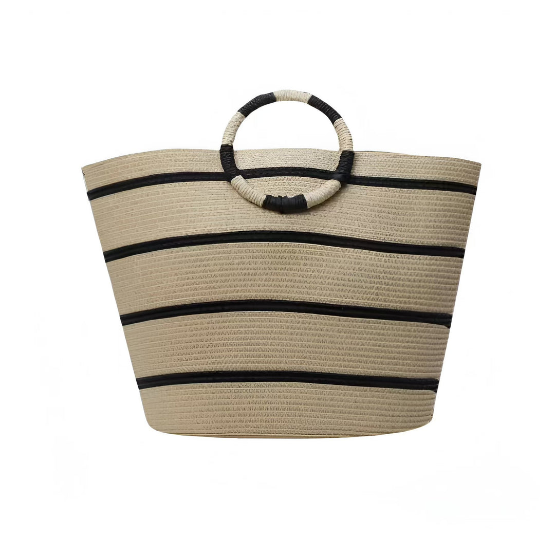 Generous straw shopper with stylish ring handle Bowlift