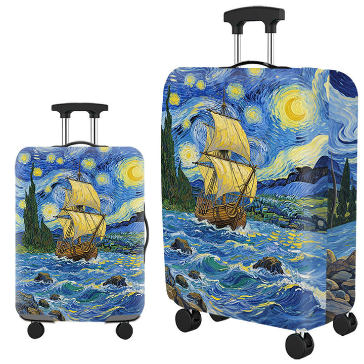 Tropical Leaf Print Hard Shell Luggage Bowlift