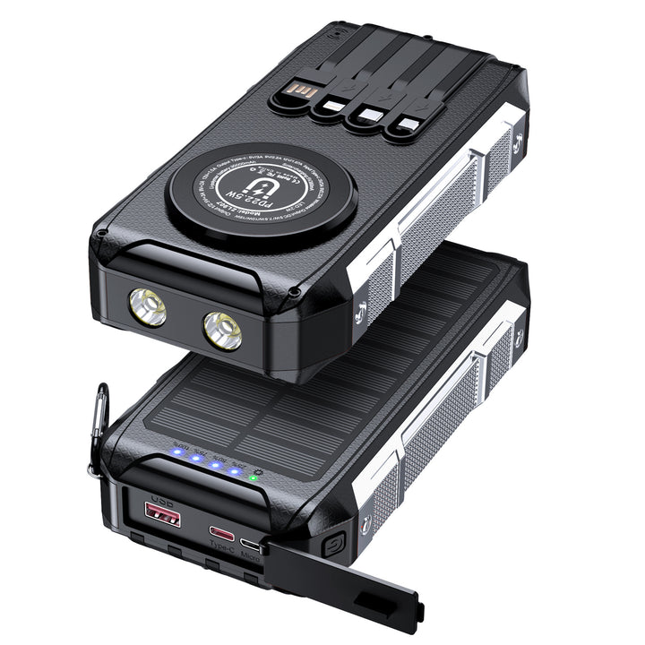 Multifunctional solar power bank with LED light and fast charging function Bowlift