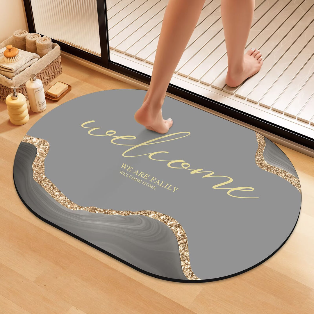 Artistic Floral Bath Mat Bowlift