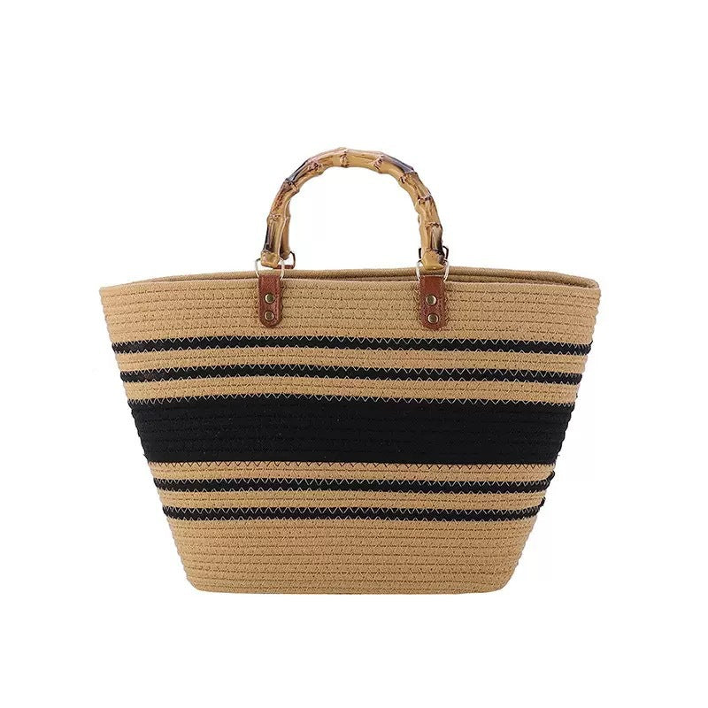 Practical beach bag with bamboo handles Bowlift