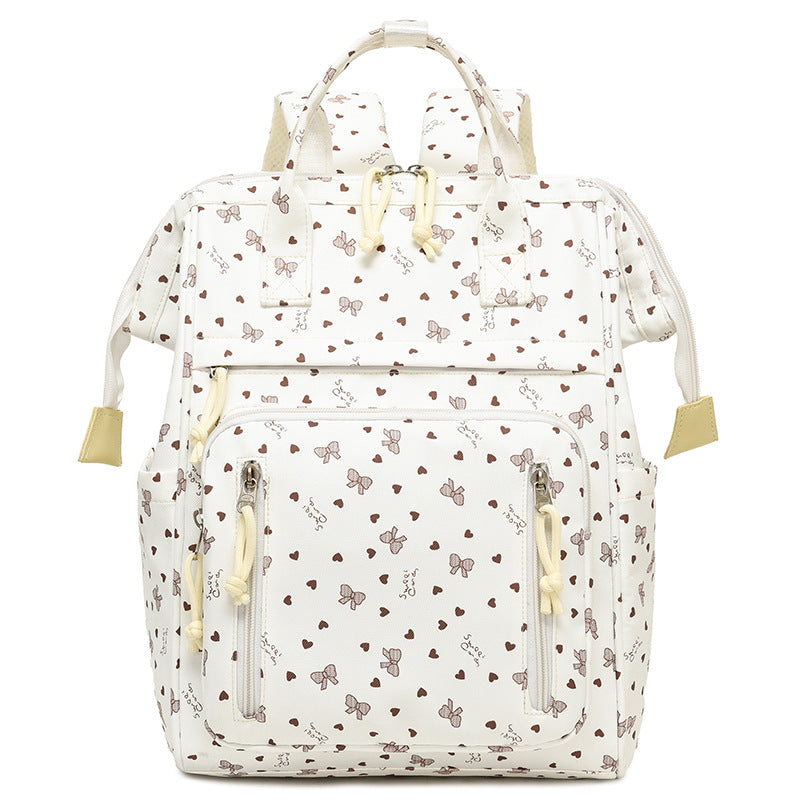 Stylish Heart-Printed Multi-Pocket Backpack Bowlift
