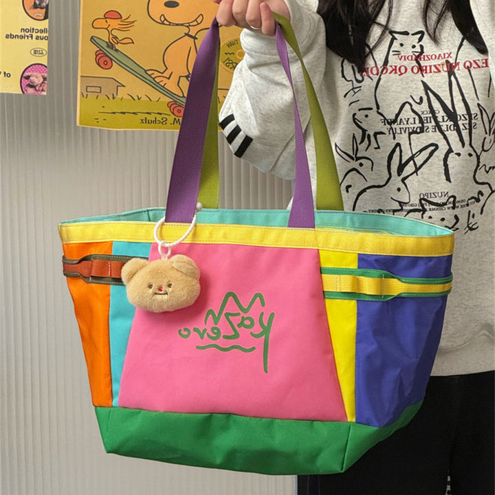 Colorful Canvas Beach Tote Bag Bowlift