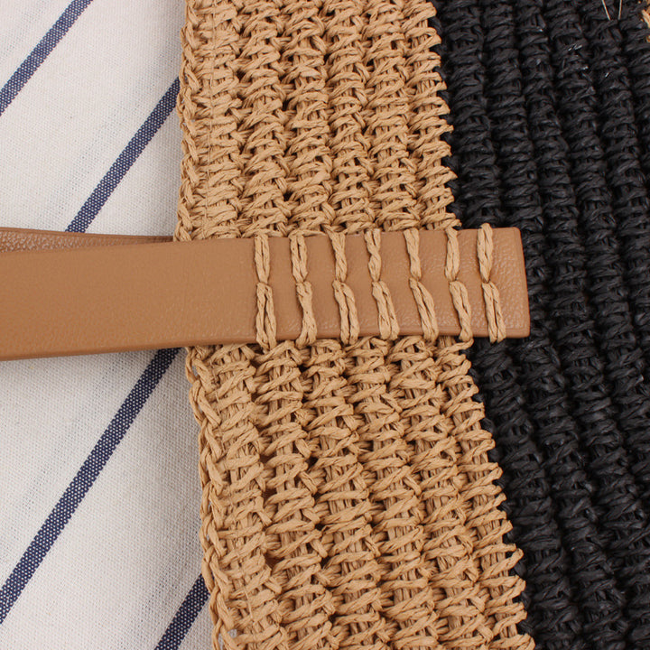 Braided shopping bag with elegant leather handles Bowlift