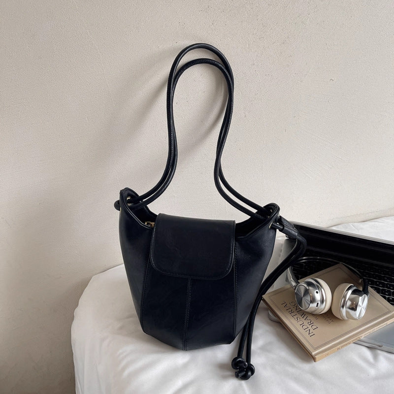 Bohemian Leather Bucket Bag Bowlift