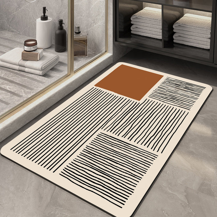 Textured Abstract Design Bath Mat Bowlift