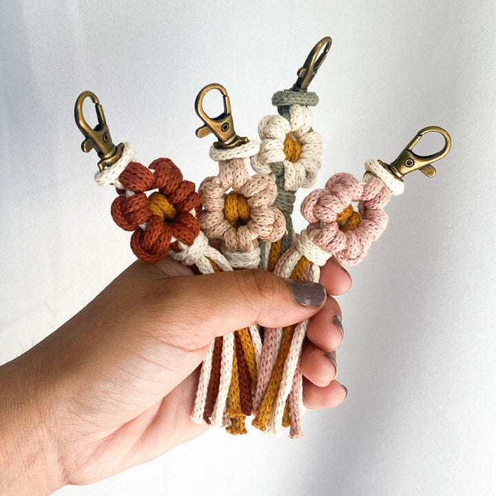 Handcrafted Macrame Flower Keychain Bowlift