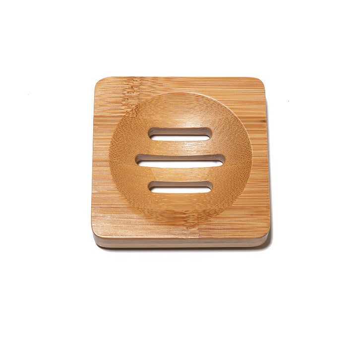 Bamboo soap dish with raised drainage grooves Bowlift
