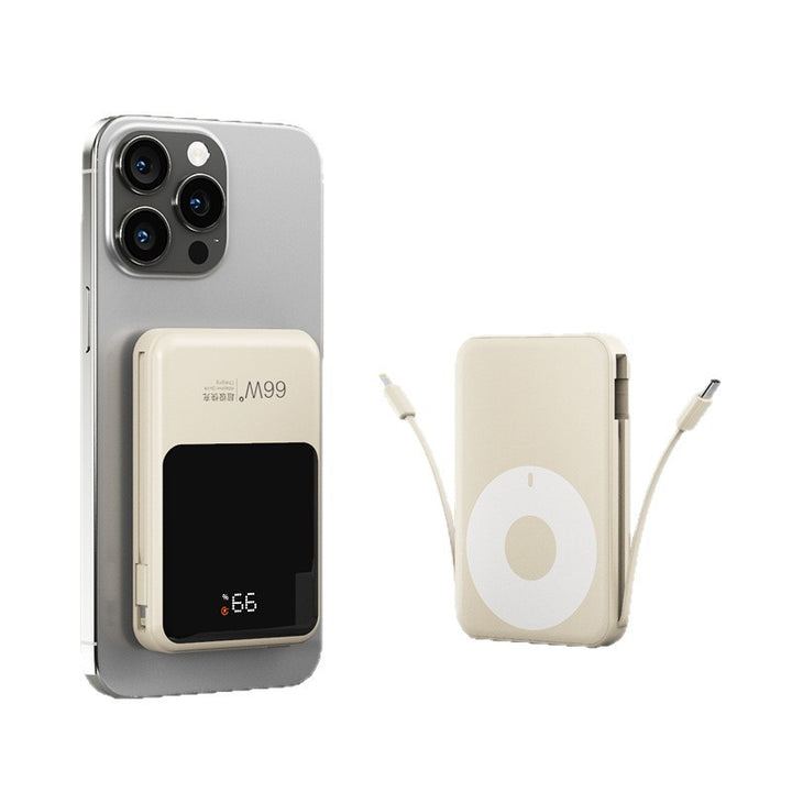 Magnetic Power Bank with Integrated Qi Charger Bowlift