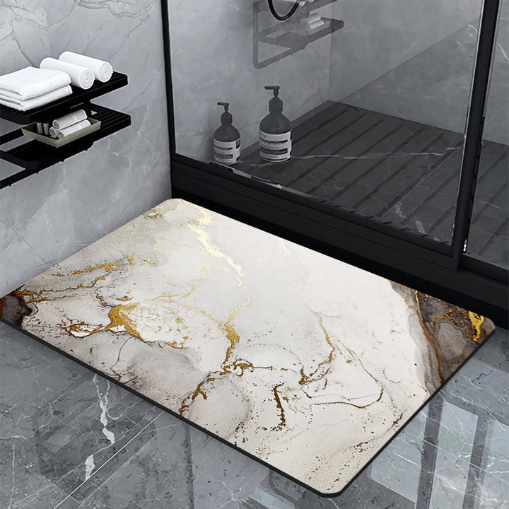 Luxury Marble-Effect Bath Mat Bowlift