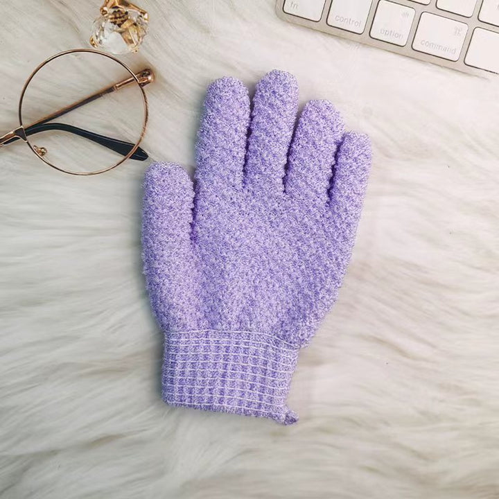 Exfoliating Shower Gloves with Soft Textured Scrub Fabric and Stretchy Elastic Cuff Bowlift