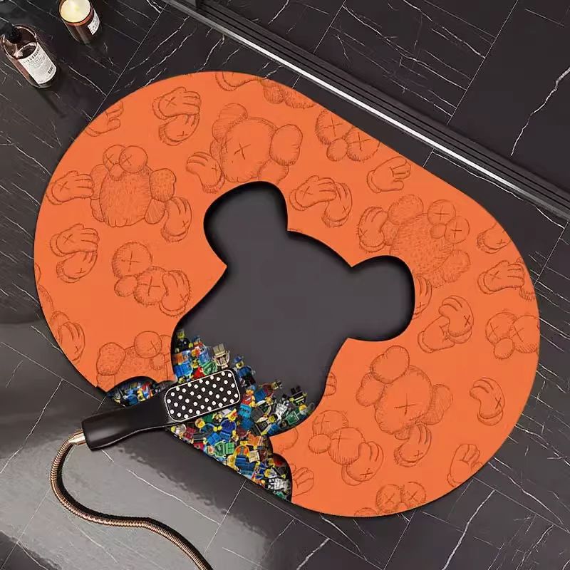 Playful Bear-Themed Bathroom Mat Bowlift