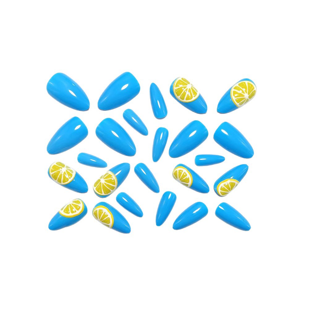 Artificial nails in fresh lemon design Bowlift