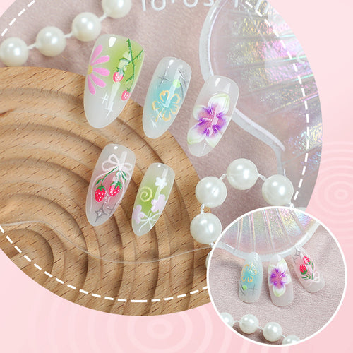 Floral Acrylic Nail Art Bowlift