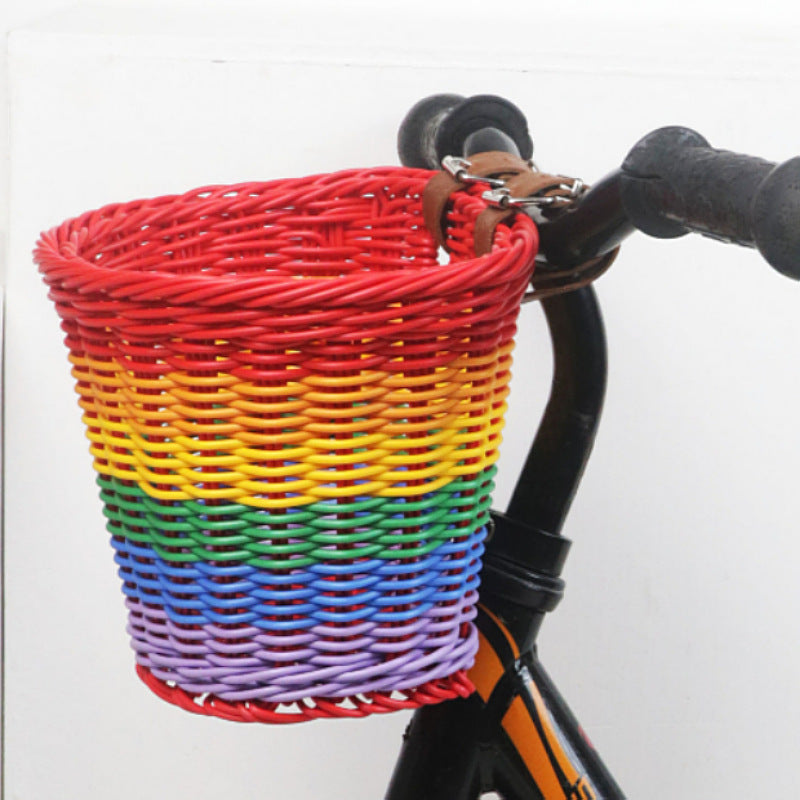 Decorative Woven Storage Basket with Leather Handles Bowlift