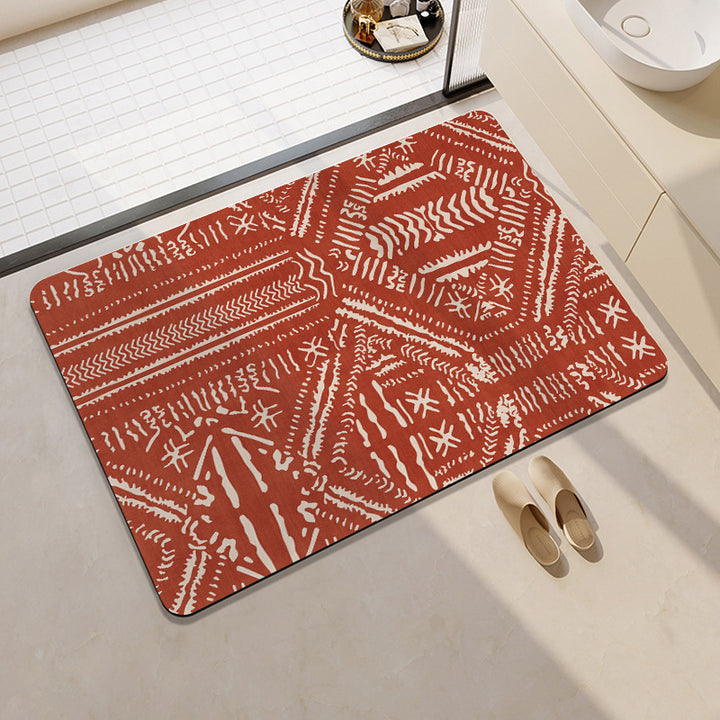 Stylish Geometric Pattern Bathroom Mat Bowlift