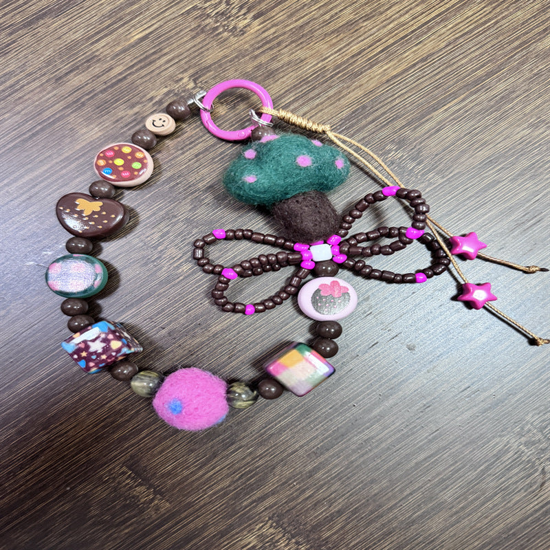 Decorative Beaded Charm Keychain Bowlift 1790135023