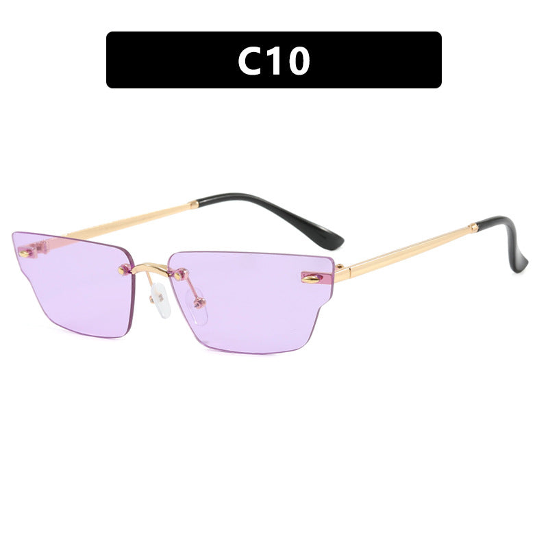 Women's geometric sunglasses with delicate frame and transparent lenses Bowlift