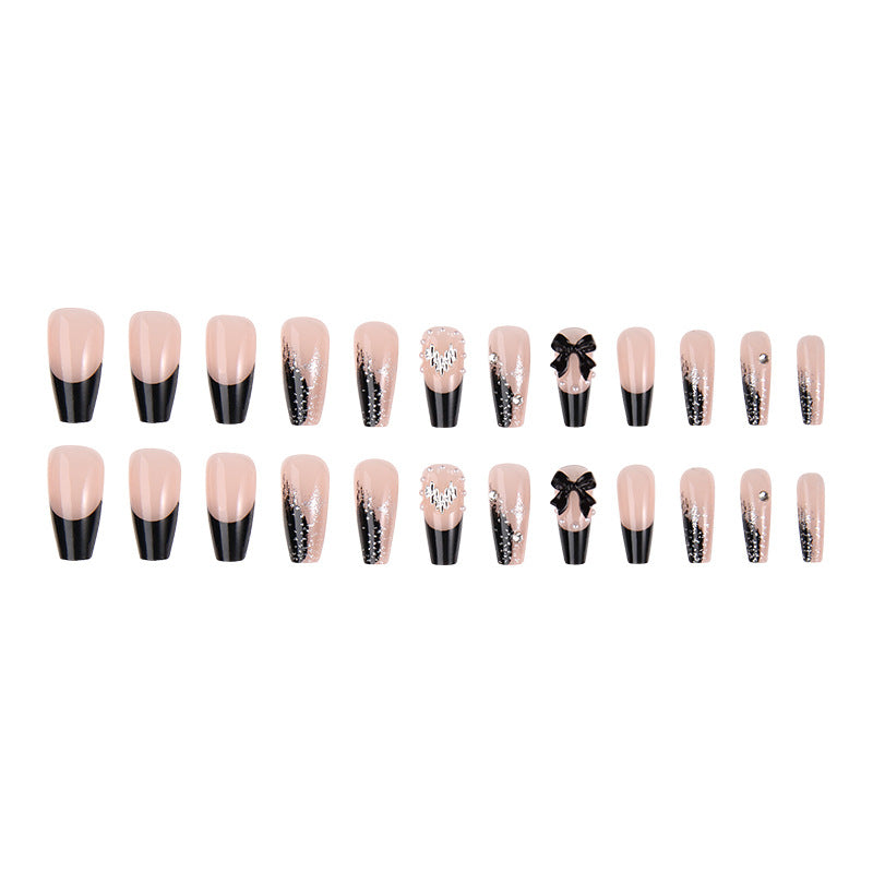 Acrylic nail set with glamorous 3D decorations and noble accents Bowlift