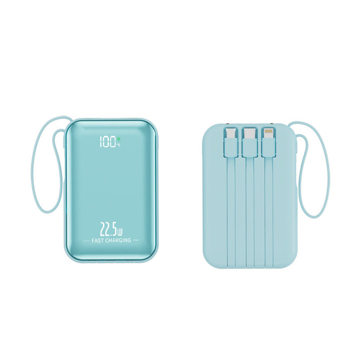 Portable power bank with fast charging and integrated cable system Bowlift